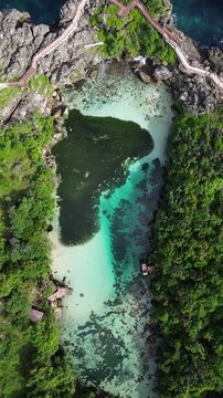 Weekuri (Waikuri) Lagoon, Crystal-clear water surrounded by cliffs, Sumba, Bali, Indonesia 