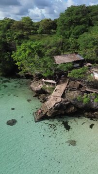 Weekuri (Waikuri) Lagoon, Crystal-clear water surrounded by cliffs, Sumba, Bali, Indonesia 
