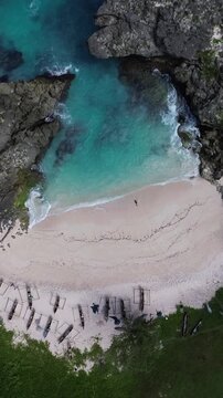 Weekuri (Waikuri) Lagoon, Crystal-clear water surrounded by cliffs, Sumba, Bali, Indonesia 