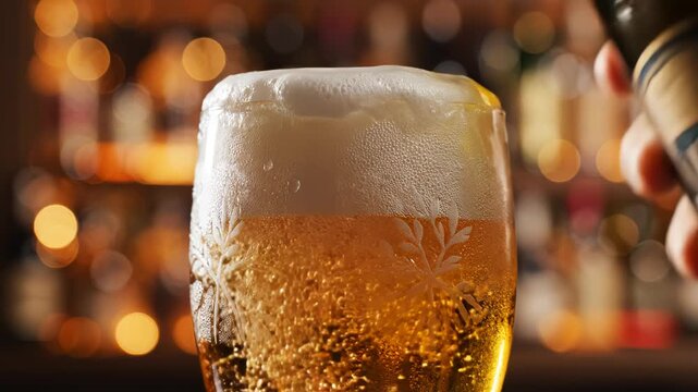 Beer being poured into glass emphasizing modern aesthetics and minimalist design