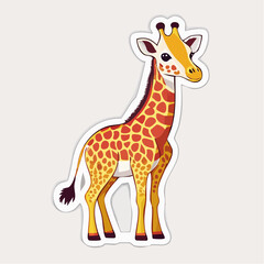 Obraz premium Cute Cartoon Giraffe Sticker