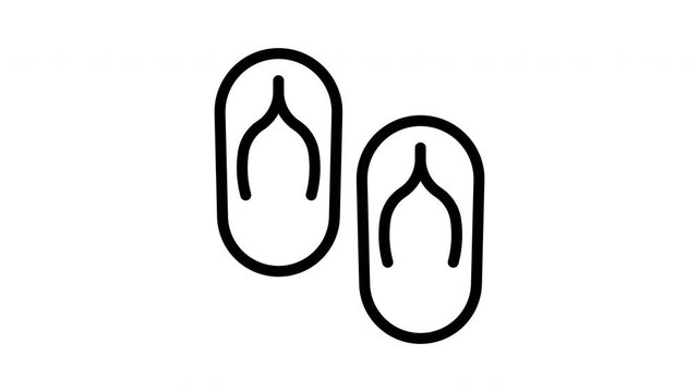 flip flops minimalist stroke animation