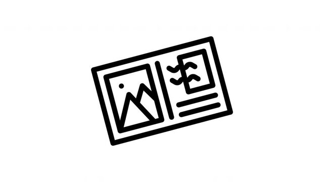 postcard minimalist stroke animation