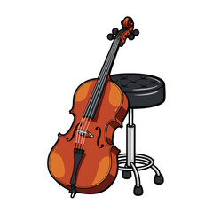 Fototapeta premium Artistic Halftone Illustration of Violins on White Background