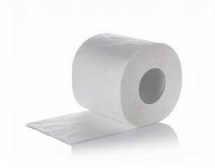 Fototapeta premium White toilet paper roll isolated on white background