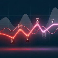 Fototapeta premium Oil Market Price Trend: Dynamic Energy Finance Background