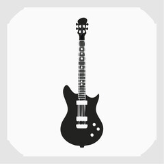 Naklejka premium Black Electric Guitar Silhouette