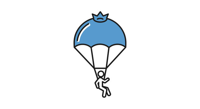 Blueberry Parachuting: Fun Concept of Healthy Food Adventure and Freedom