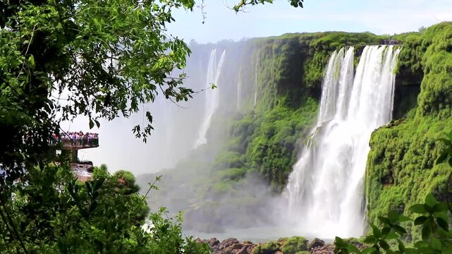Foz do Iguacu Iguazu Falls waterfall waterfalls trees Argentina Brazil.