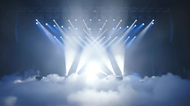 Stage with lights and fog perfect for UI/UX design and motion graphics