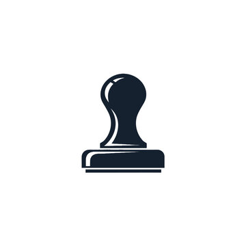 Black Rubber Stamp Icon Graphic.