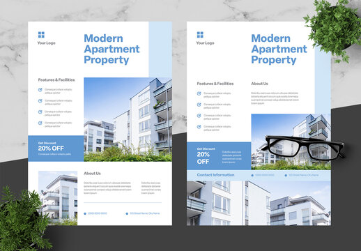 Blue And Black Property Flyer