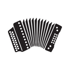 Accordion music instrument silhouette icon vector illustration. © Aporupa Mondol