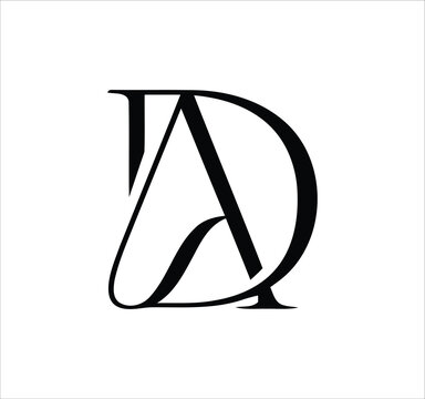 ad da d a letter logo design. Minimal monogram emblem, classic style  Alphabet vector logo design. Premium Business logo, White background