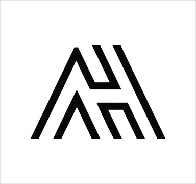 ah ha h a letter logo design. Minimal monogram emblem, classic style  Alphabet vector logo design. Premium Business logo, White background