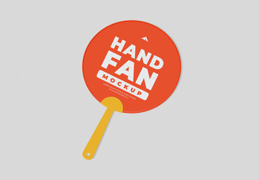Promotional Hand Fan Mockup PSD for Event Campaign Branding
