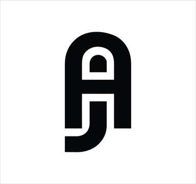 aj ja j a letter logo design. Minimal monogram emblem, classic style  Alphabet vector logo design. Premium Business logo, White background