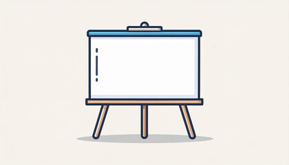 Obraz premium Empty whiteboard on a tripod easel with a light background presentation meeting