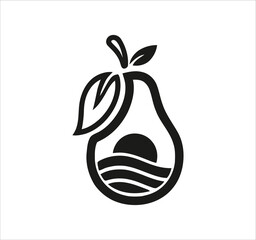 avocado logo design. Minimal monogram emblem, classic style  Alphabet vector logo design. Premium Business logo, White background © ksART