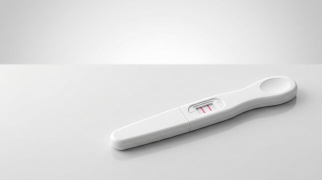 Pregnancy test on white background.