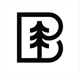 b tree b letter logo design. Minimal monogram emblem, classic style  Alphabet vector logo design. Premium Business logo, White background © ksART