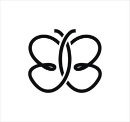 bb butterfly b letter logo design. Minimal monogram emblem, classic style  Alphabet vector logo design. Premium Business logo, White background © ksART
