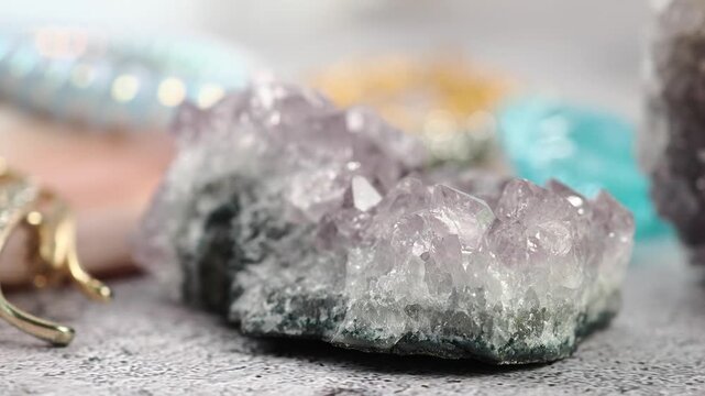 Crystal collection and display in a bright setting