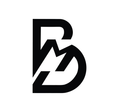 bm mb m b letter logo design. Minimal monogram emblem, classic style  Alphabet vector logo design. Premium Business logo, White background