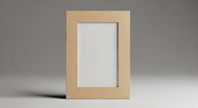 Light wooden picture frame with empty space