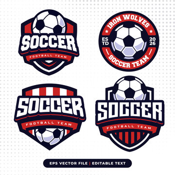 Set of Soccer Sports Logo. Professional Football Logo for Soccer Team or Tournament