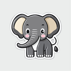 Obraz premium Cute Cartoon Elephant Sticker