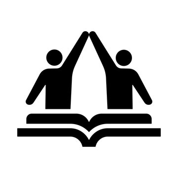 Peer To Peer Learning Icon - Solid Black