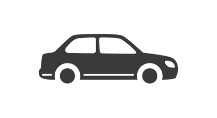 Obraz premium Modern Sedan Car Icon - Minimalist Vector Graphic