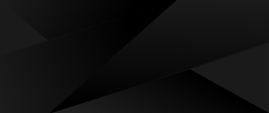 Dark Black Abstract Background with Sharp Diagonal Triangle Layers, Premium Geometric Luxury Design