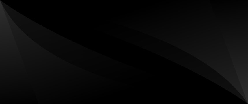 Ultra Dark Black Abstract Background with Subtle Diagonal and Curved Shadow Layers, Premium Luxury Minimal