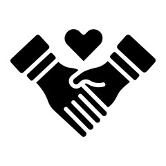 Obraz premium Holding hand Solid icon