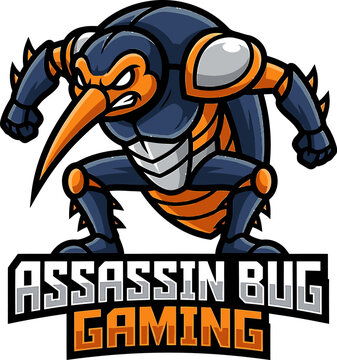Assassin Bug Gaming Mascot Logo Vector Illustration