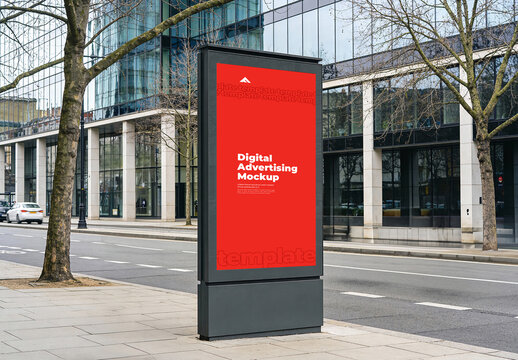 Digital Advertising Screen Mockup PSD for Online Campaign Display