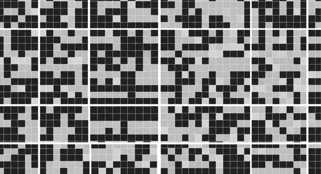 Abstract QR Code Pattern Background.