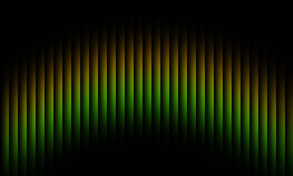 Abstract digital background with glowing green and golden vertical lines creating a smooth and modern gradient texture effect