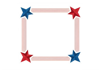 Obraz premium Square border frame with red and blue stars for patriotic design