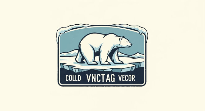 Polar bear illustration in arctic environment design