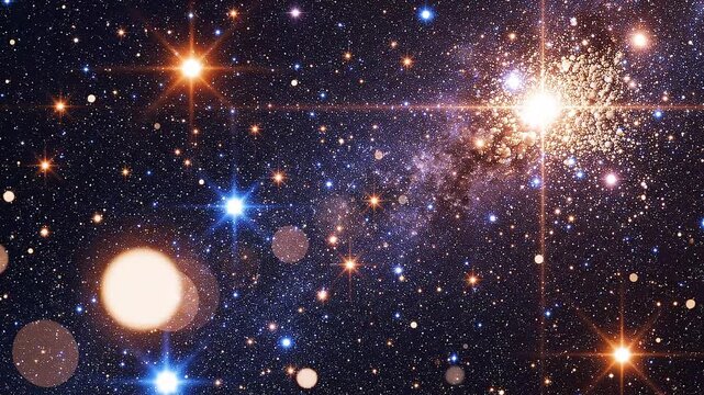 Vibrant Nebula and Starfield A Cosmic Dance of Light and Color in Deep Space
