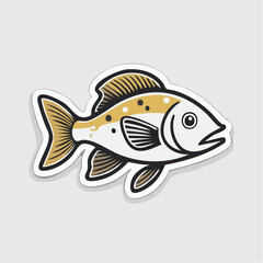 Fototapeta premium Stylized illustration of a golden fish with spots