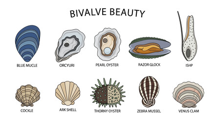 Bivalve Mollusk Shell Marine Life. © Kenywanch
