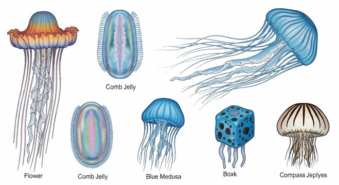 Seven Different Types of Jellyfish Species.