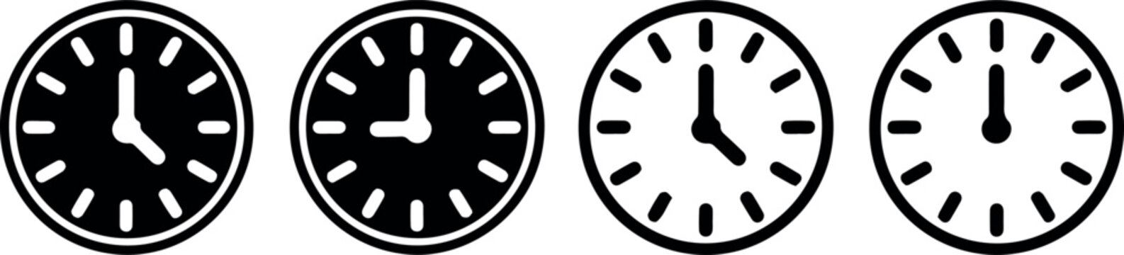Clock icons for time zone indicators