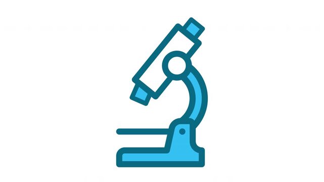 Microscope Icon Animation for Science and Laboratory Research perfect for scientific research presentations, educational videos, medical web designs, and biotechnology branding.
