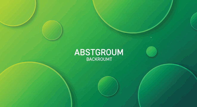 Vibrant green abstract background with circles and modern design elements