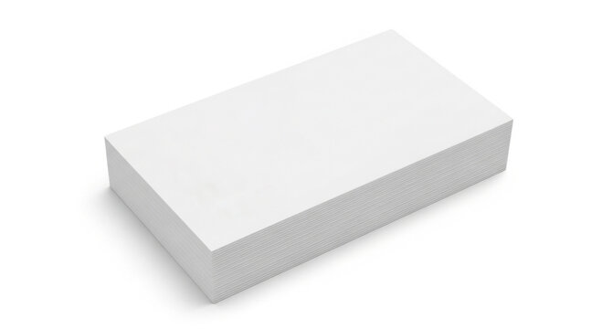 Professional stack of blank white business cards isolated on white. Perfect for branding mockups and corporate identity design presentations.